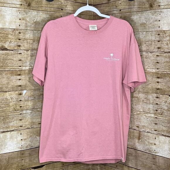 SIMPLY SOUTHERN  SALT WATER CURES ALL GRAPHIC CREWNECK T-SHIRT SIZE LARGE - Picture 2 of 3